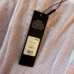 Fashion Nova Sheer White and Pink Pant Swimsuit Coverup.